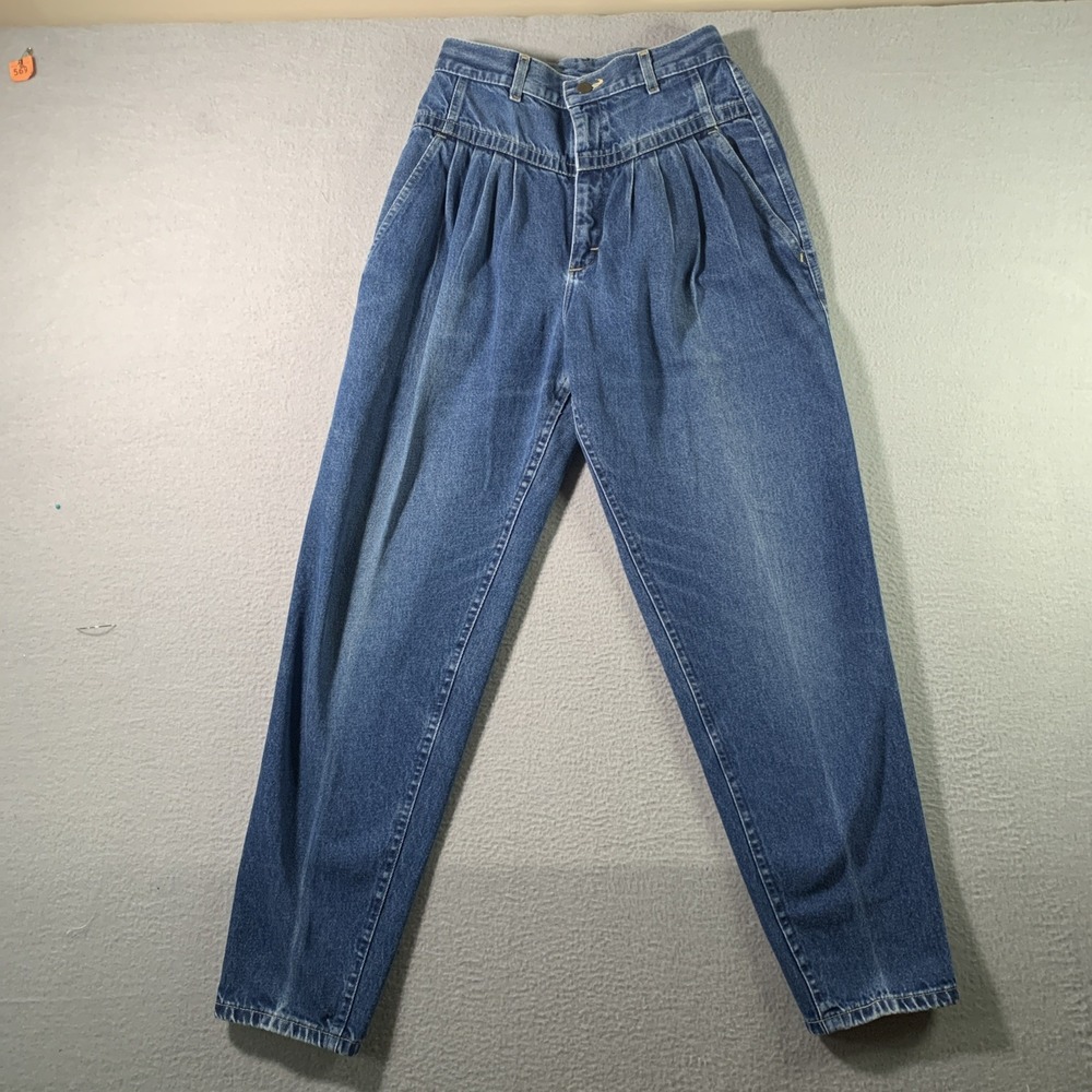 Lee High Rise Pleated Jeans Sz 10 Denim Vintage 80s 90s Made in USA Medium Wash